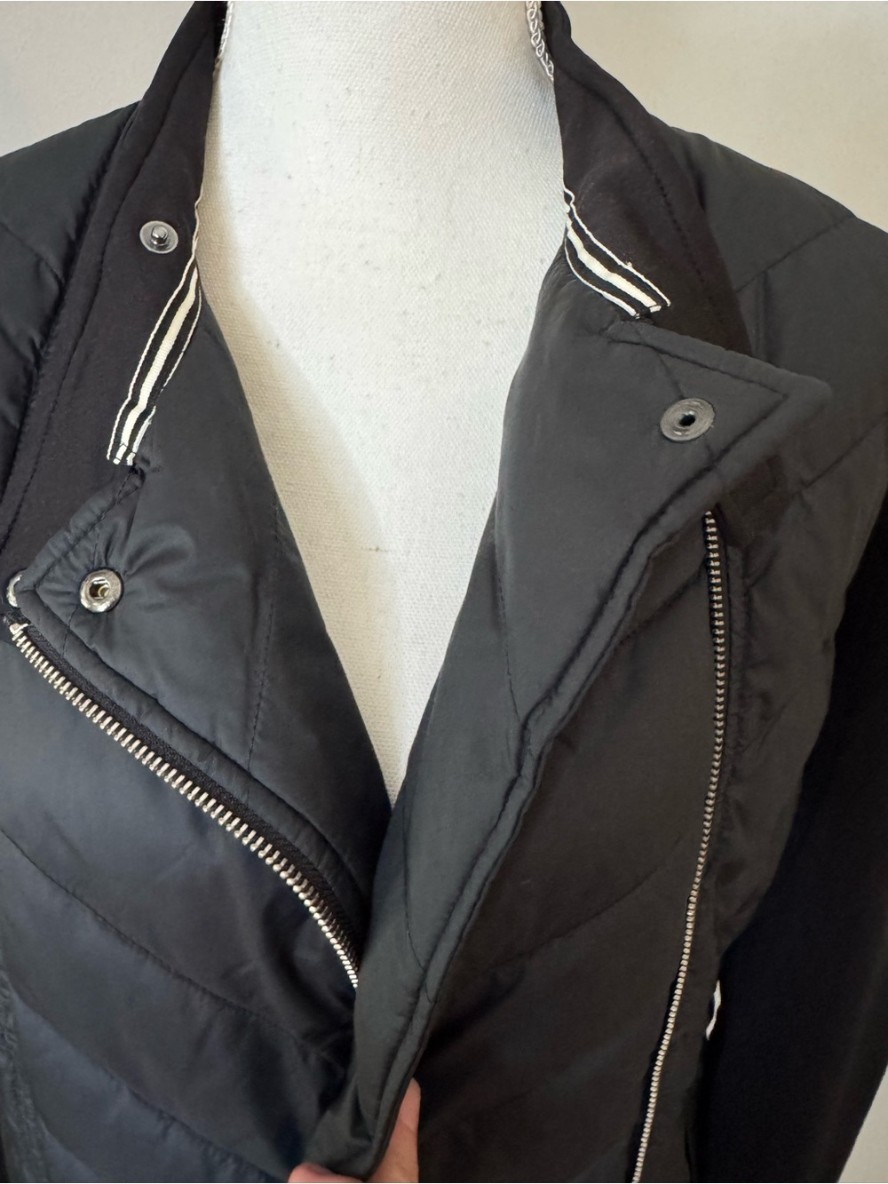 Barbour International Women's Dunnet Quilted Front Zip Sweatshirt Jacket Size 6 - Picture 2 of 8
